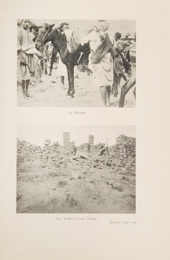 First edition of C.E.V. Craufurd's Treasure of Ophir, an entertaining account of the author's realisation of his childhood dream to search for the Biblical Lost City of Ophir in the Arabian Peninsula.