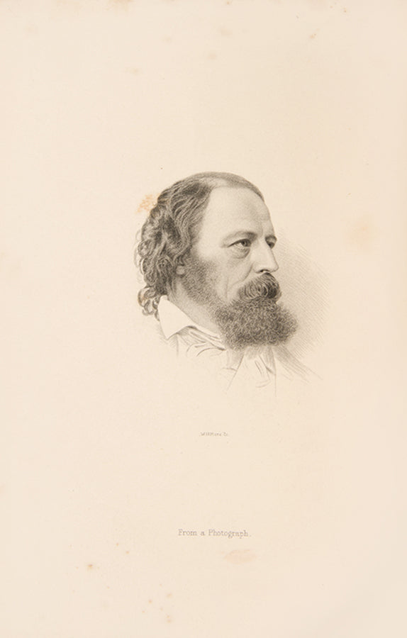 Finely bound set of Alfred Lord Tennyson's works, including his poetry, In Memoriam, Maud, and the Idylls of the King.