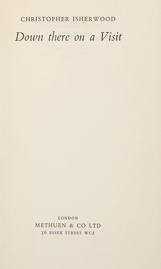 First edition of Down There on a Visit by Christopher Isherwood.
