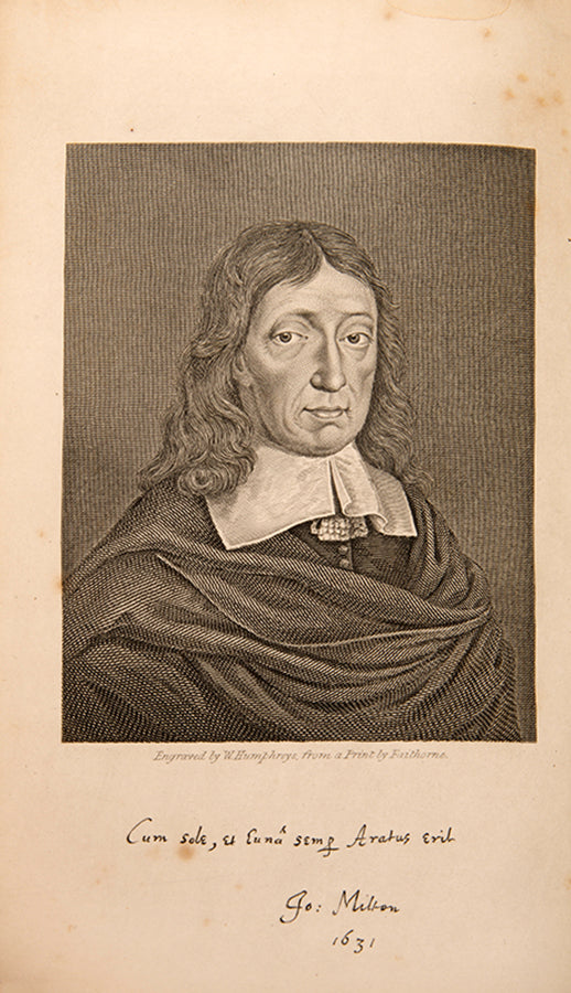 A handsome copy of The Poetical Works of John Milton, in red pebble-grain morocco by Bickers & Son
