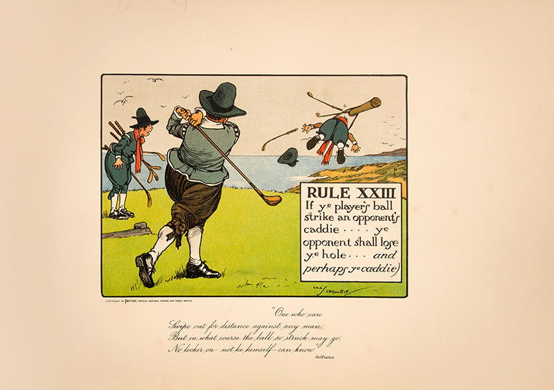 First edition of Charles Crombie's Rules of Golf, Crombie's amusing look at golf in a bygone age