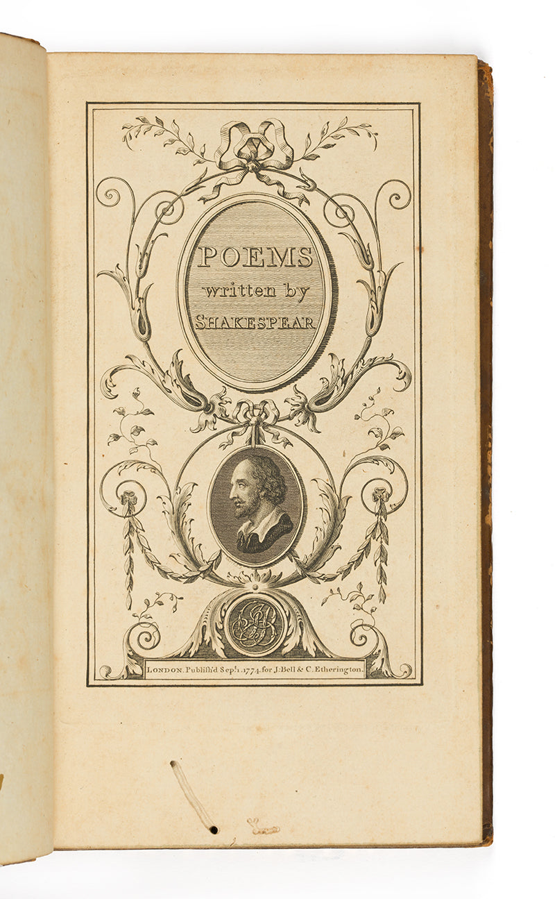 A lovely set of Shakespeare's complete plays together with his poems, illustrated with copper plate engravings, and bound in contemporary mottled calf