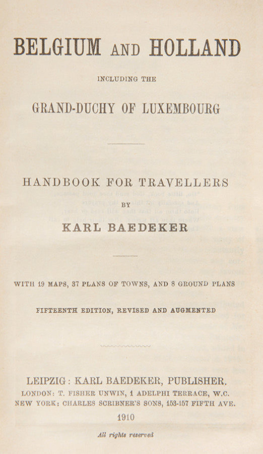 This was the last English edition of Belgium and Holland. After the War a new edition of Belgium and Luxembourg was published.