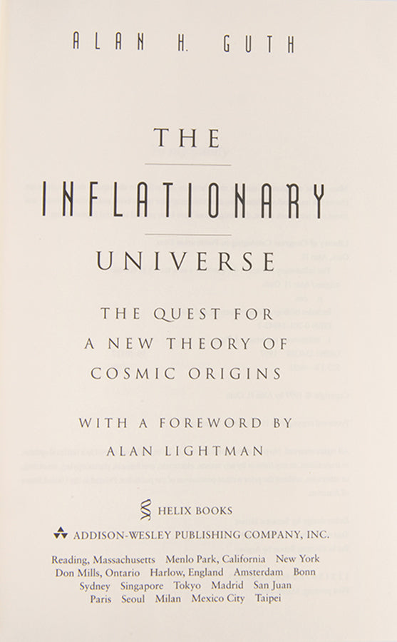 First edition of physicist Alan Guth's memoir The Inflationary Universe, a fine copy in the dust jacket.