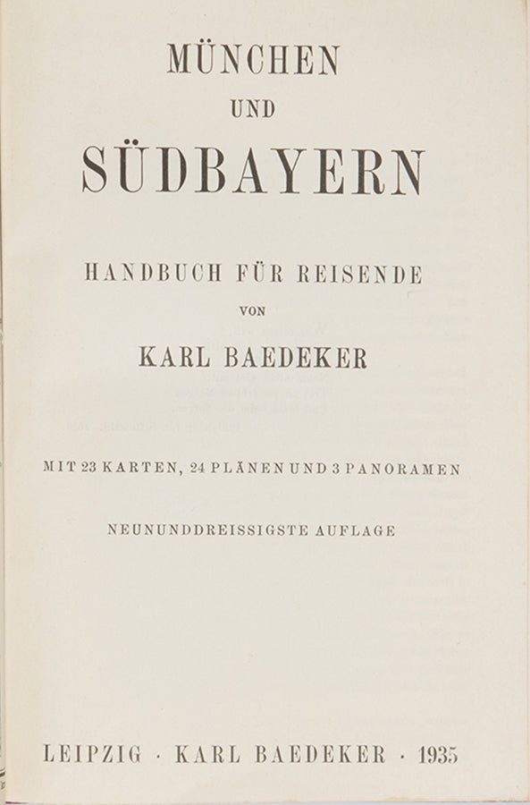 A rare paperback edition of Baedeker's German guidebook to Munich and South Bavaria.
