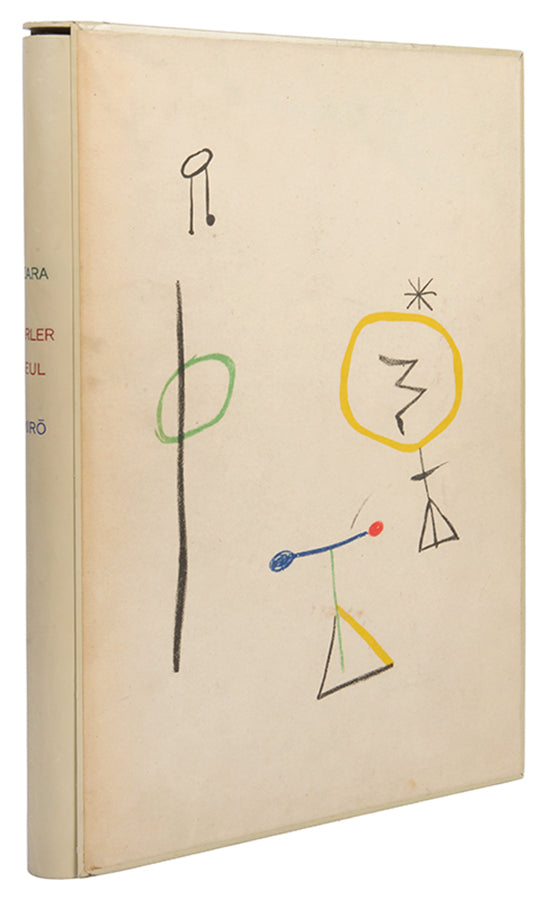 Limited edition of Parler Seul Poeme by Tristan Tzara with an additional lithograph by Joan Miro heightened and signed by the artist.