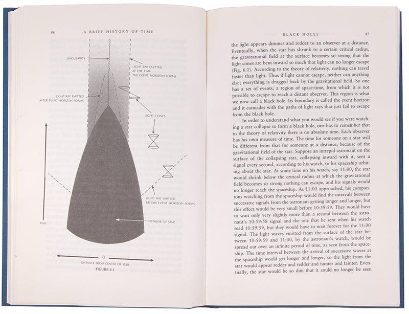 First edition, the corrected second printing, of Stephen Hawking's A Brief History of Time, one of the most successful popular science books ever published.