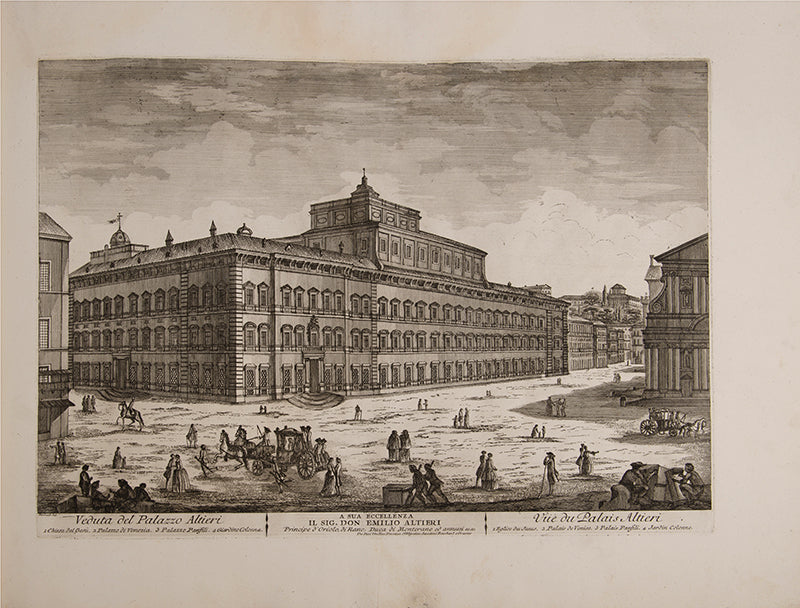 First edition, Atlas only, of Jean Barbault's Nouveau Recueil de Vues des Principales Eglises Places Rues et Palais de Rome Moderne, containing 44 large engraved plates of Rome's monuments.