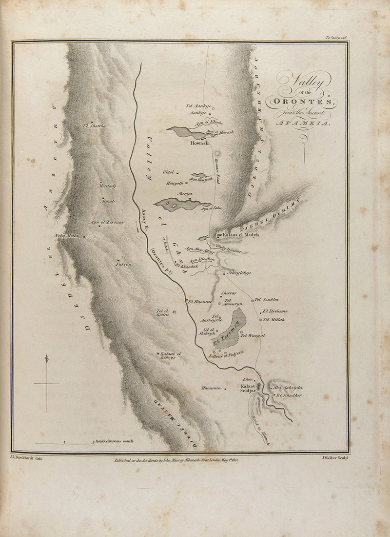First edition of John Burckhardt's Travels in Syria and the Holy Land, sn iconic book in the exploration of Arabia, and is the first book to describe Petra.