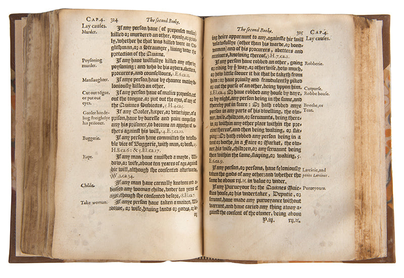 The second appearance of William Lambard's Eirenarcha, an important legal manual on the administration of local justice in Tudor England.