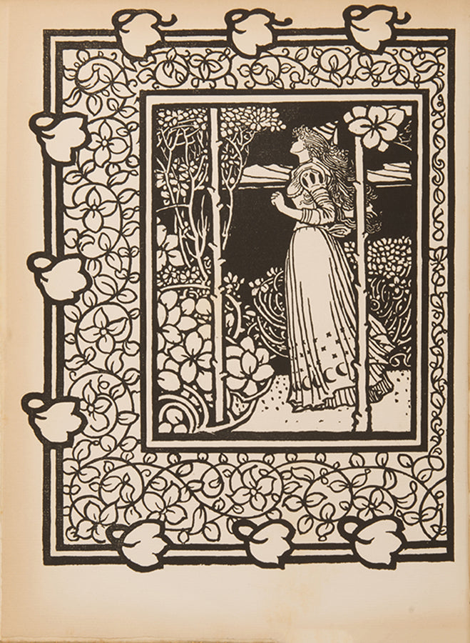 One of 100 copies of The Faerie Queene by Edmund Spenser, bound by Cedric Chivers, with 26 illustrations by John W Hales, in original full vellucant vellum, 1897