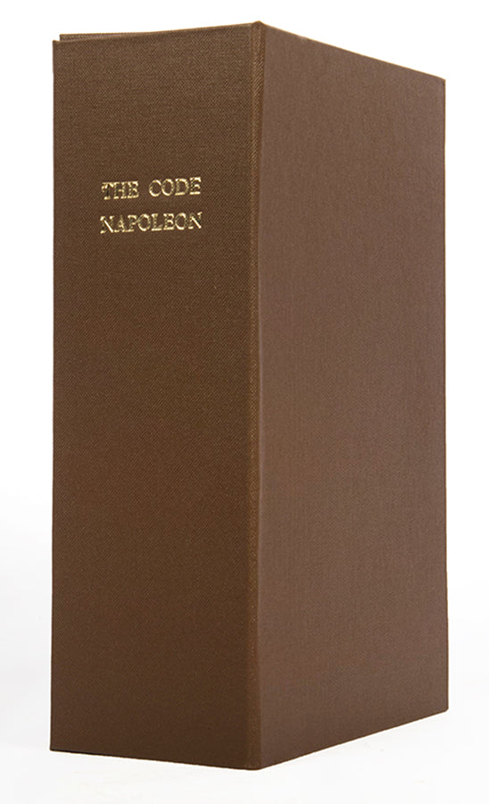 The first edition in English of the Code Napoléon, translated by Bryant Barrett of Gray's Inn
