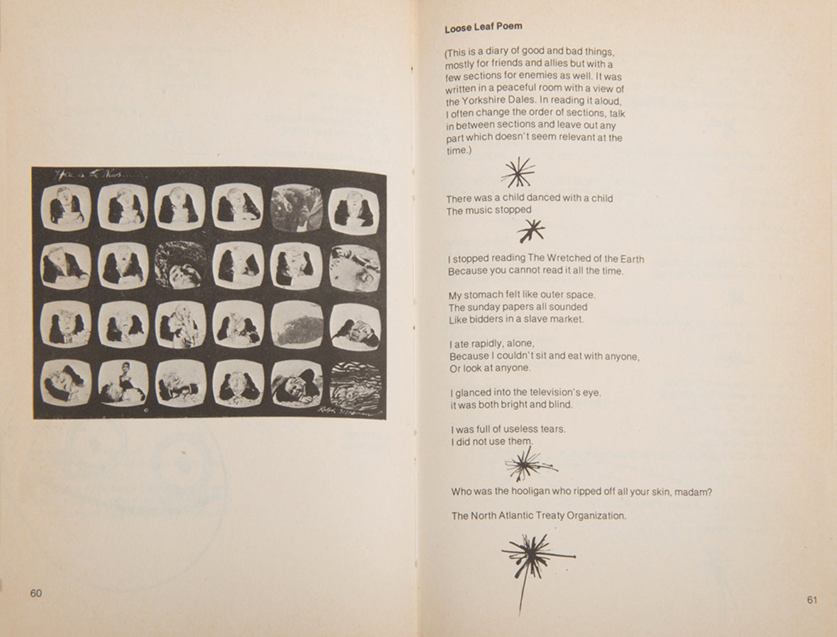 A fascinating first edition of Mitchel's poetry coupled with illustrations by Ralph Steadman, signed by the illustrator.