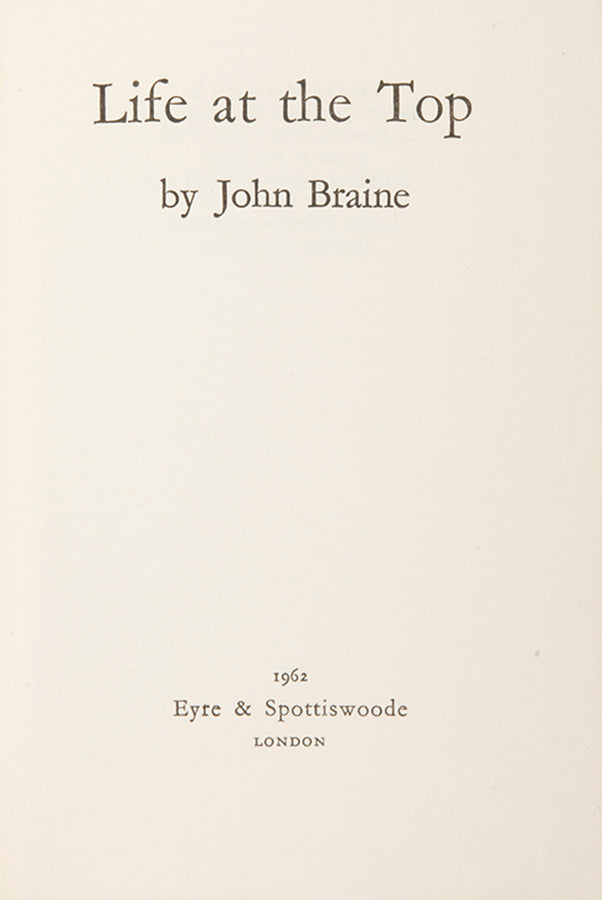 First editions of Room at the Top and Life at the Top by John Braine.