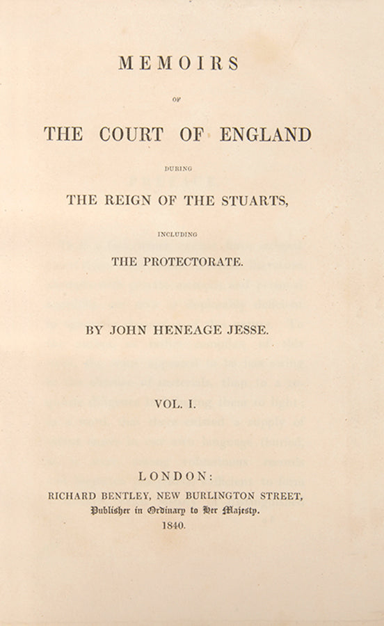 A Complete set of historical works by J. Heneage Jesse, 23 volumes in total comprising 9 works, in a lovely uniform period binding.