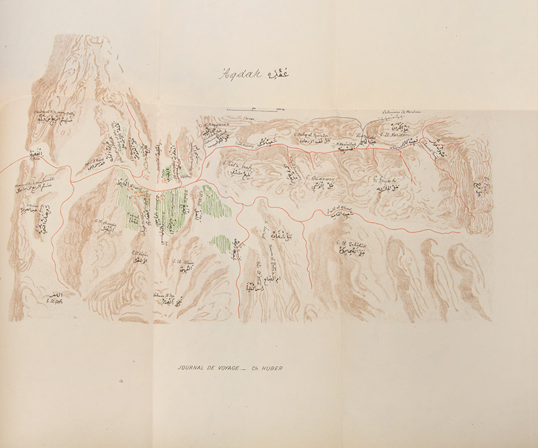 First edition of Charles Huber's Journal d'un Voyage en Arabie, this important journey through Syria and Saudi Arabia, and to Teima (Tayma) to acquire the stnes for France.