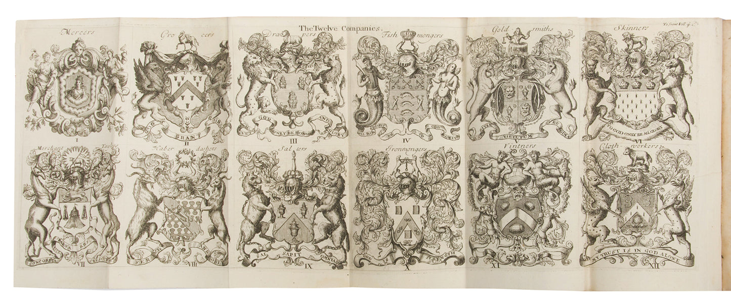 First edition of Edward Hatton's A New View of London, a handsome set with the maps clean and attractive.