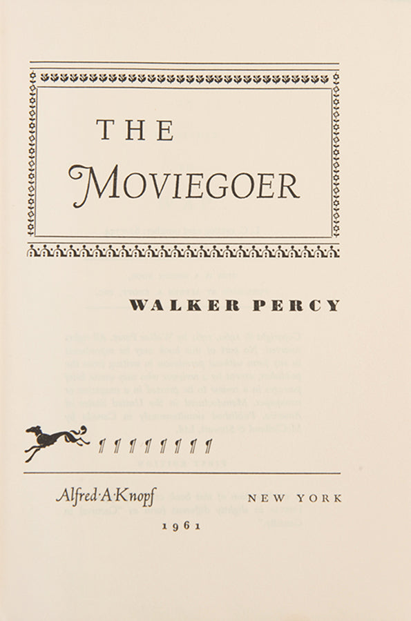 First edition of The Moviegoer by Walker Percy.