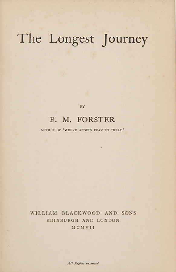 First edition of The Longest Journey by E.M. Forster.