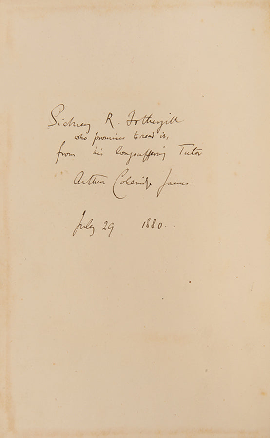 The first edition of this posthumously publihsed collection of essays by J.B. Mozley, Regius Professor of Divinity at the University of Oxford