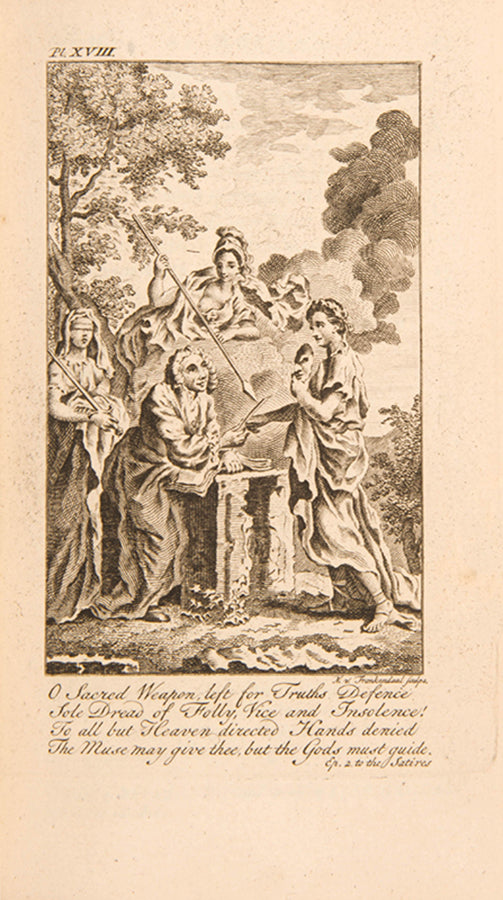 A lovely six-volume edition of Alexander Pope's collected works, illustrated with 24 engraved plates