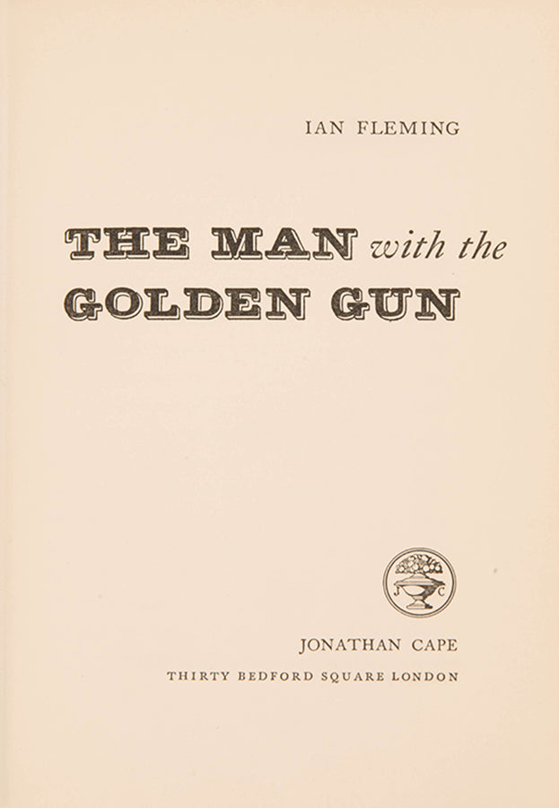 The first edition, first impression of Ian Fleming's penultimate Bond novel, The Man with the Golden Gun.