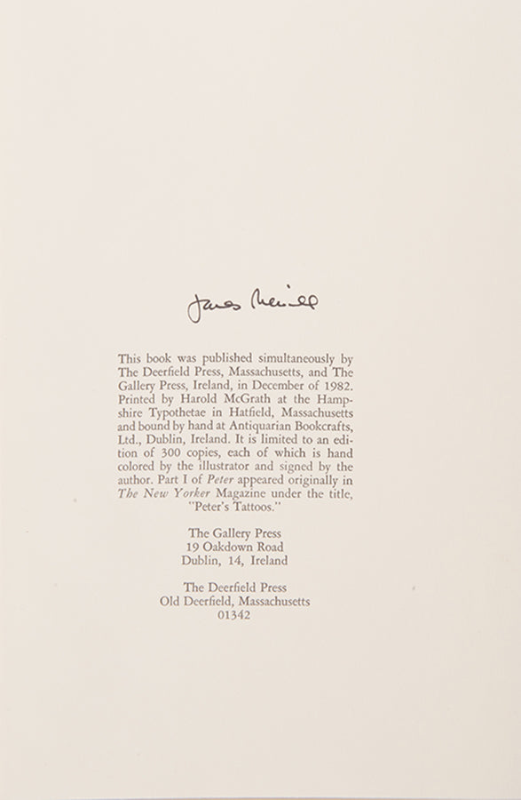 Dedication copy of Peter by James Merrill, inscribed by the author to Peter Gillis.