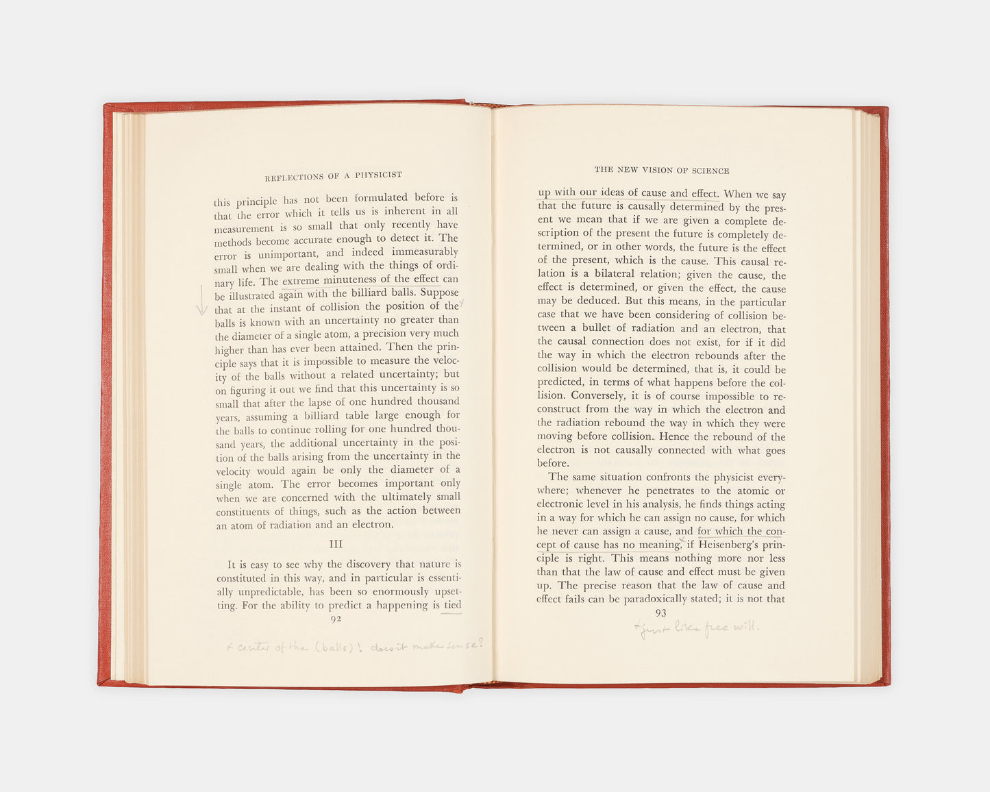 First edition of this collection of physicist Percy Bridgman's essyas on the philosophy of science, Reflections of a Physicist, inscribed to his colleague Philippe Le Corbeiller.