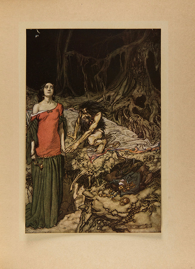 The Rhinegold & the Valkyrie; Siegfried & the Twilight of the Gods, illustrated by Arthur Rackham with engraved title and 65 mounted colour plates, 1910 & 1911