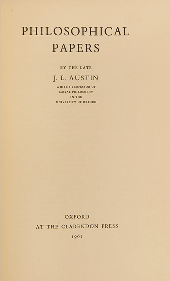 The first edition, first impression of these posthumously pbulished essays by the late Professor of Moral Philosophy in the University of Oxford.