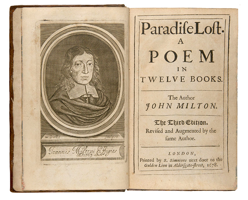The revised, third edition of John Milton's masterpiece, Paradise Lost, with the oft omitted frontispiece by William Dolle.