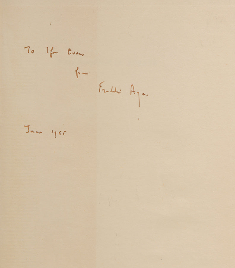 A rare association copy of this collection of Philosohpical Essays by A.J. Ayer, inscribed by him to Sir Ifor Evans