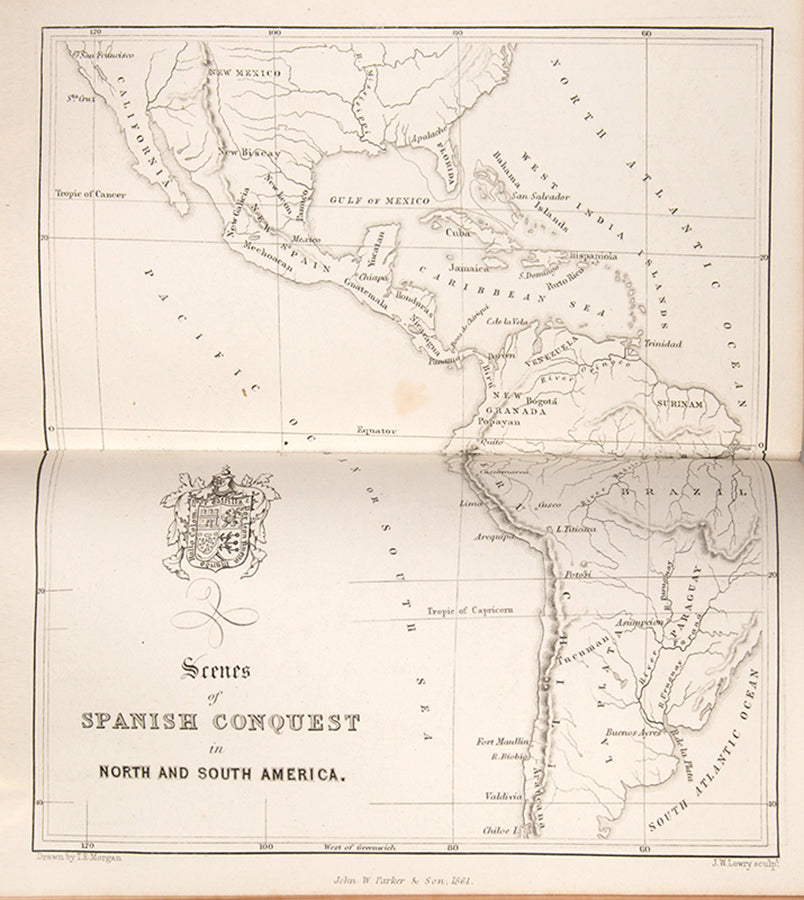 First edition of Arthur Helps' The Spanish Conquest in America, a smartly bound set.