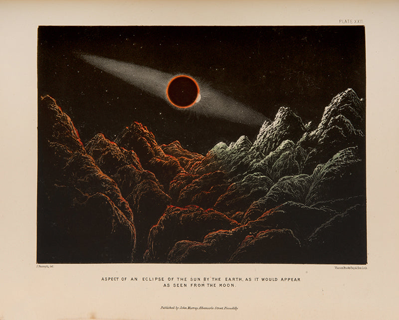 A lovely first edition of James Nasmyth's remarkable astronomical work The Moon, illustrated with original Woodburytypes and published in 1885.