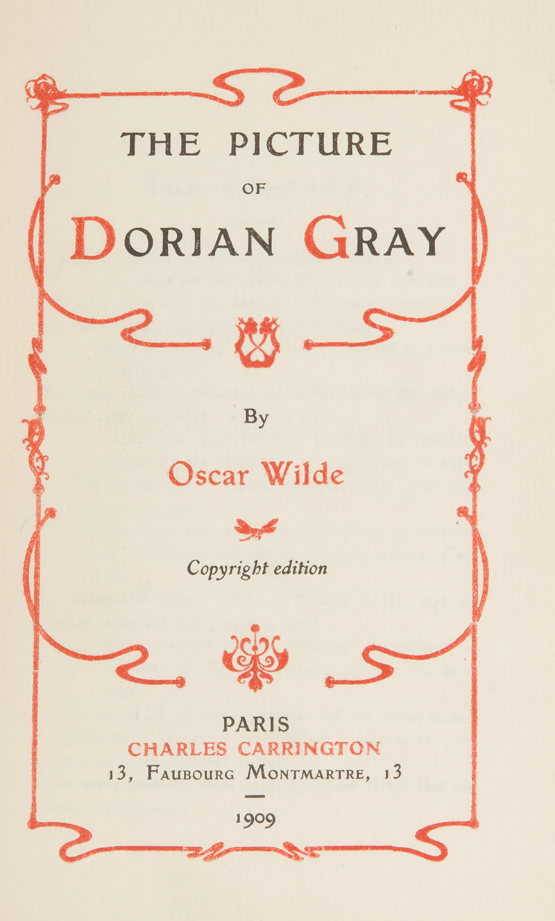 This 'Copyright' edition of Wilde's only novel was issued by the publisher due to the proliferation of pirated editions in circulation, and includes a bibliographic note to the rear that lists its authorised publications.