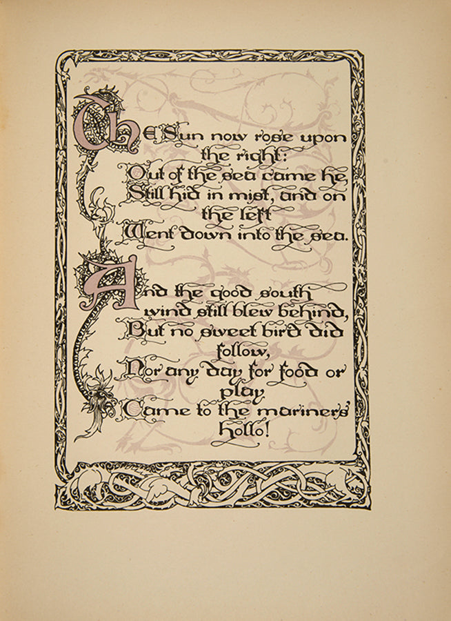 First trade edition withWilly Pogany's illustrations and calligraphic text, of The Rime of the Ancient Mariner, the illustrator's best work and one of the poets best poems
