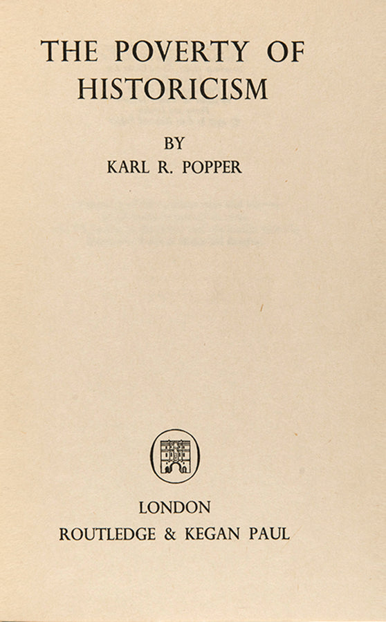 The first edition, first impression of Karl Popper's critique of
