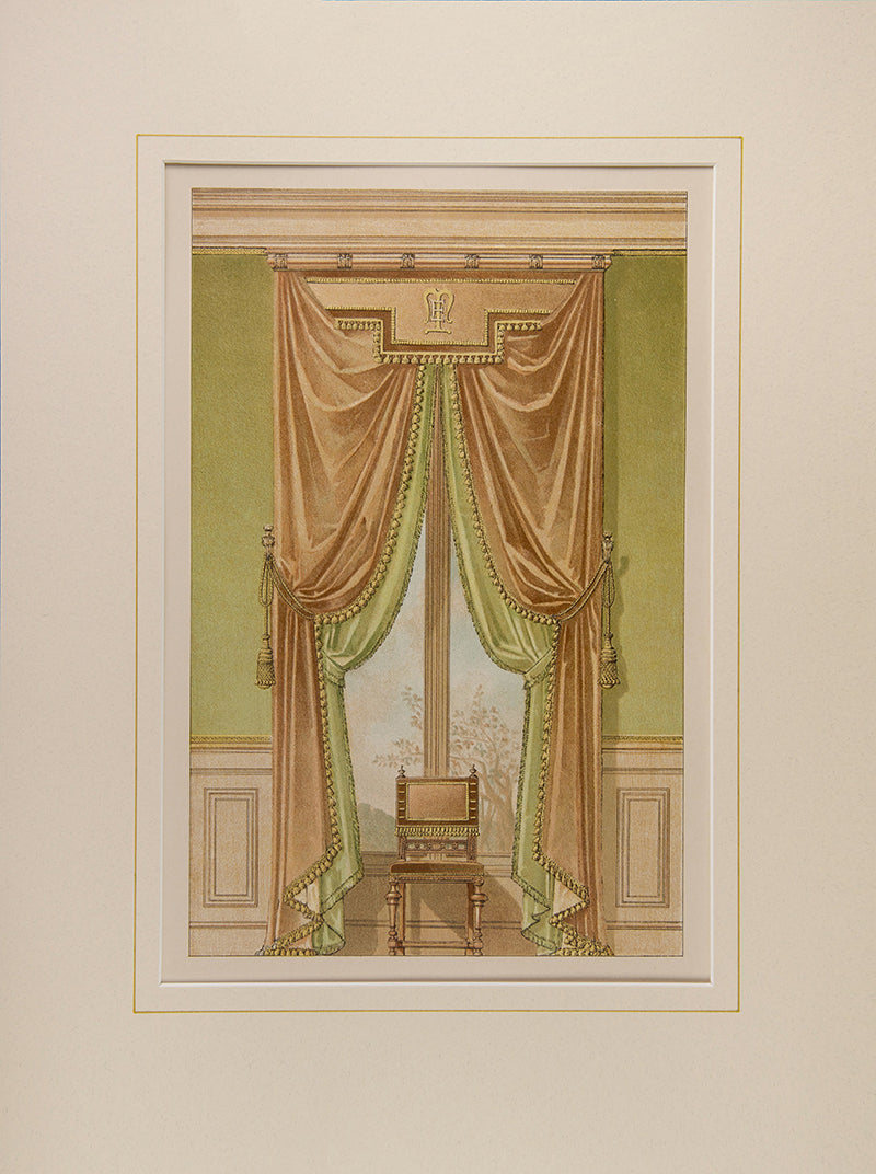 Louis XIII style drapes with matching interior. Pl.no.12.