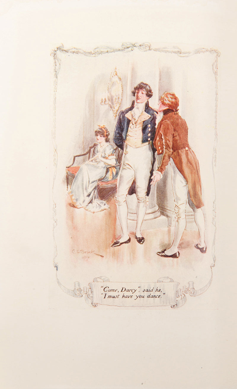 A complete set of novels by Jane Austen, first edition thus, bound in full vellum and decorative gilt, illustrated by Charles E Brock, in very good condition