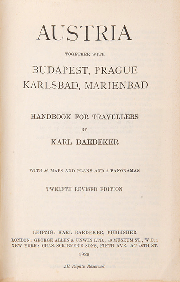 Karl Baedeker. Austria.1929. Last edition