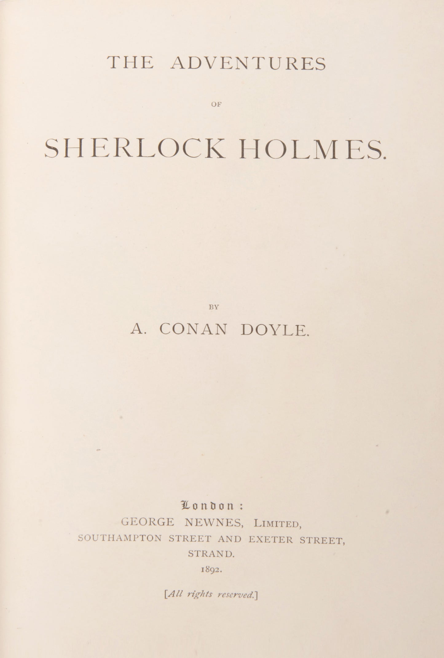 A fine collection of 13 first edition titles by Arthur Conan Doyle, including 7 Sherlock Holmes books, bound in full blue morocco and half red morocco gilt