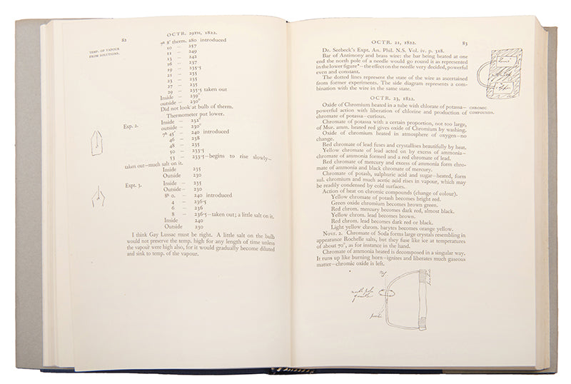 The first edition and a lovely complete set of Michael Faraday's eight volume Diary in attractive examples of the dust jackets, published in 1932.