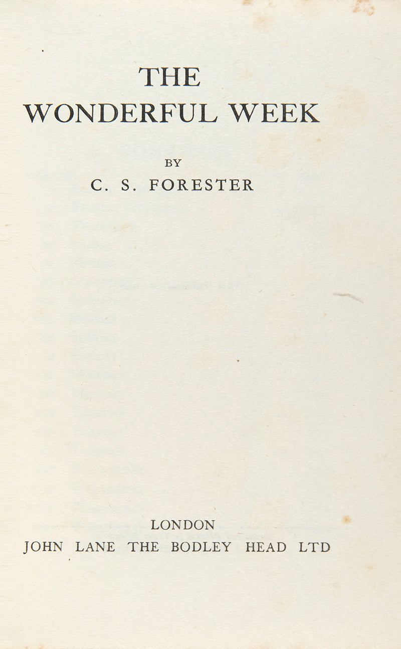 First edition of The Wonderful Week by C.S. Forester in the rare dustjacket.