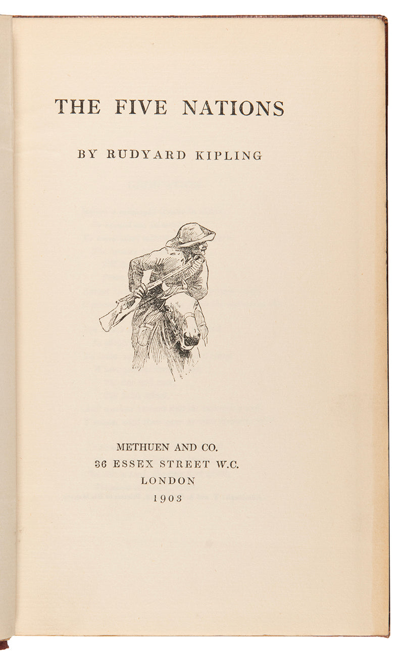 Rudyard Kipling's The five nations is a first edition copy in hardback, a collection poetry which celebrate British imperialism, British soldiers and tales for children