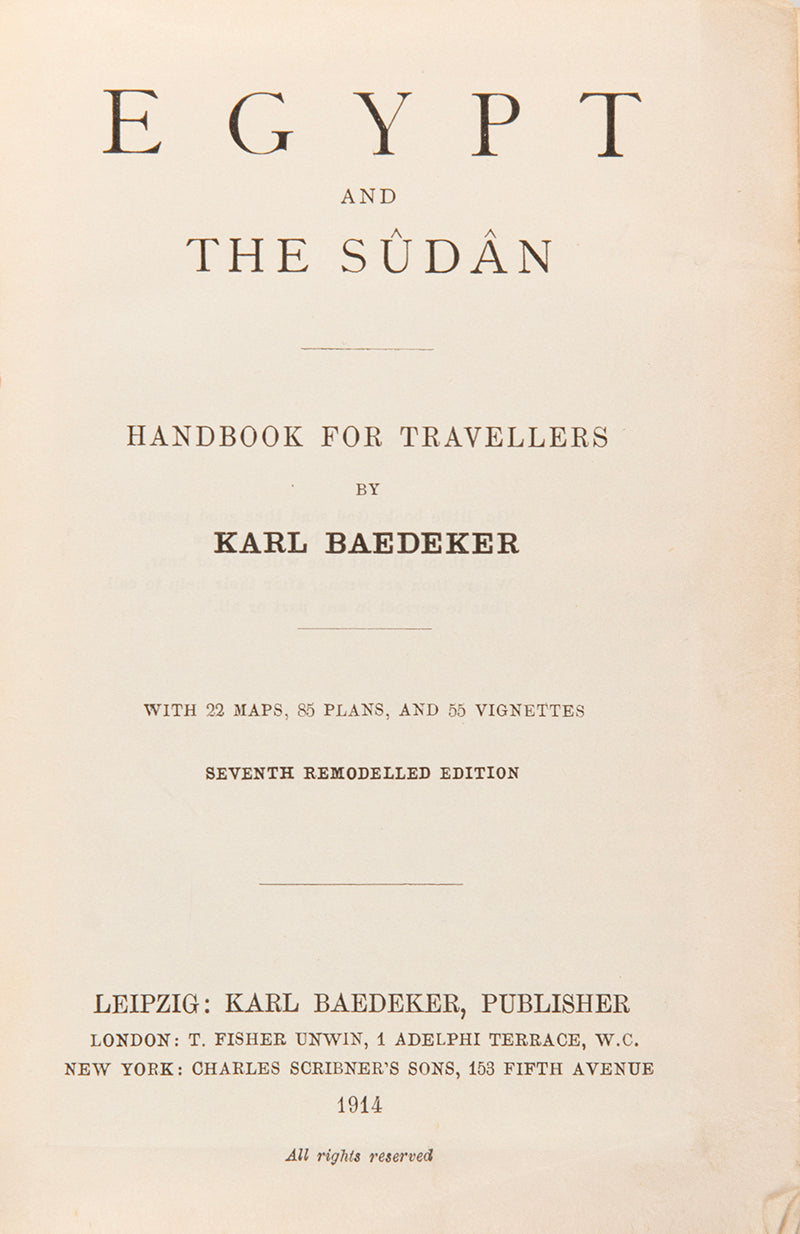 Pre world war ! Baedeker Egypt 1914