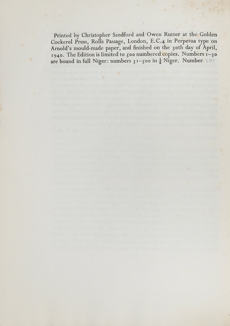 First edition, limited to 500 copies, of Gerturde Bell's The Arab War, publishing for the first time several articles Gertrude Bell wrote for the Arab Bureau during the First World War.
