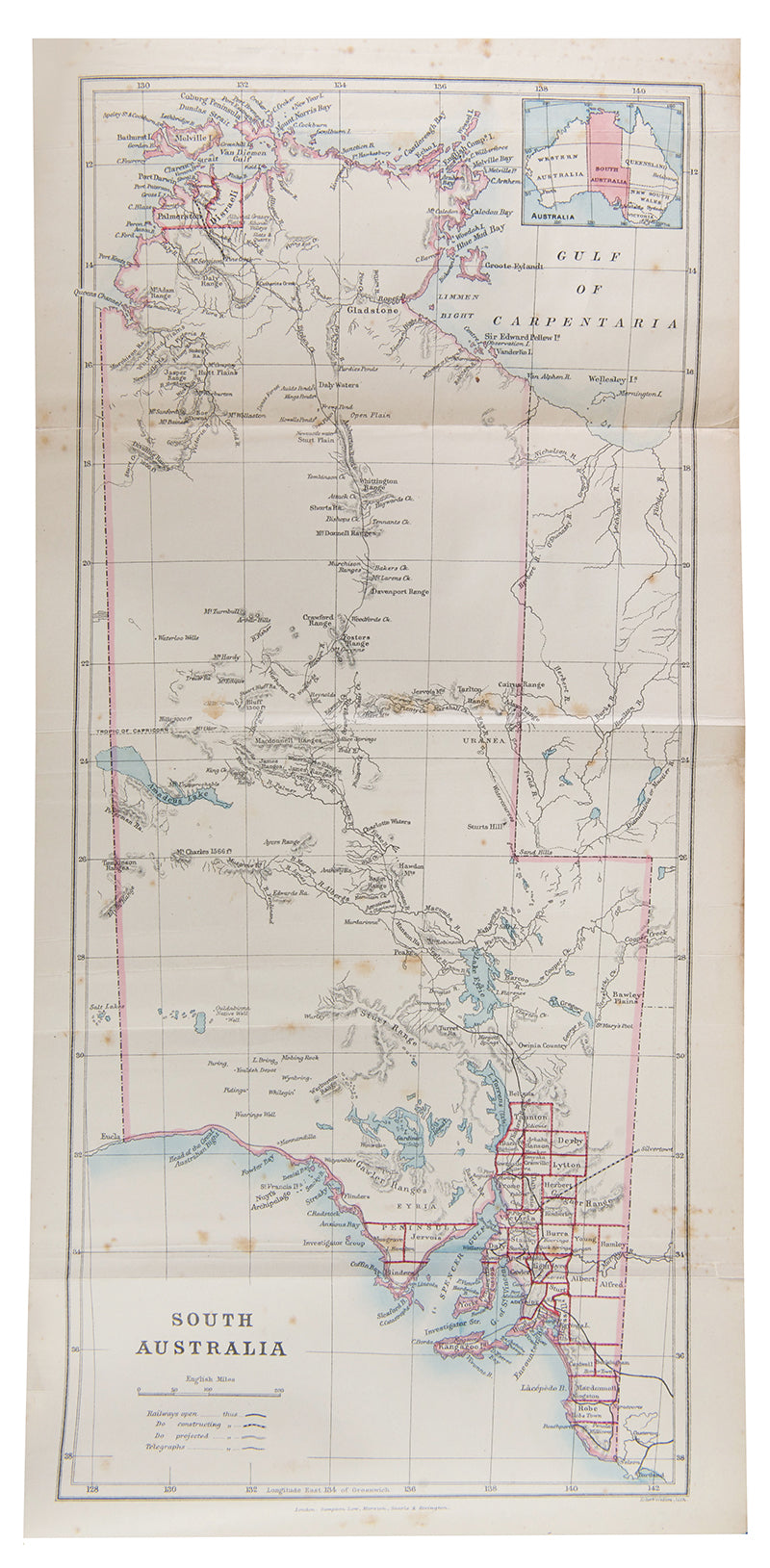 First edition of Harriet Daly's Digging, Squating, and Pioneering Life, the Henry Luke White copy, with the Belltrees bookplate, of this important and readable account of the Northern Territory settlement by a woman writer.