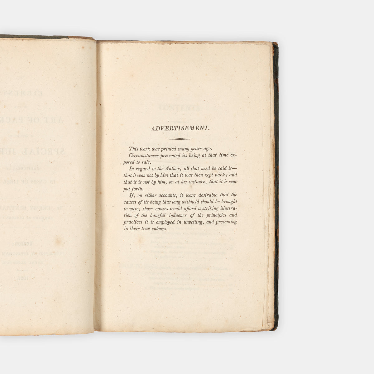 The first edition of Bentham's critique of English libel law, The Elements of the Art of Packing