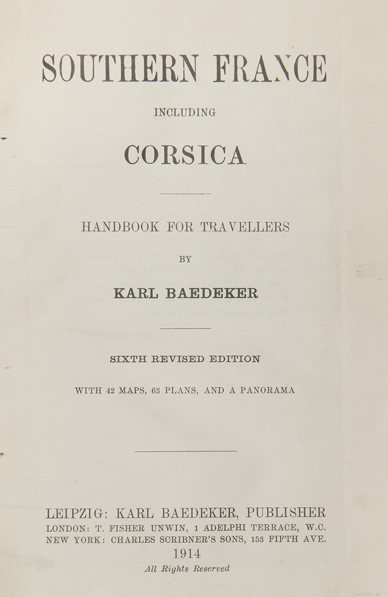 Karl Baedeker. Southern France including Corsica