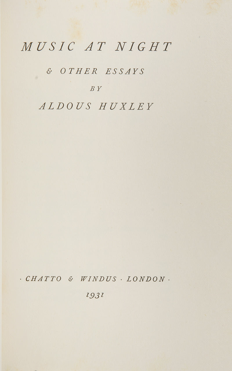 First edition of Music at Night by Aldous Huxley.
